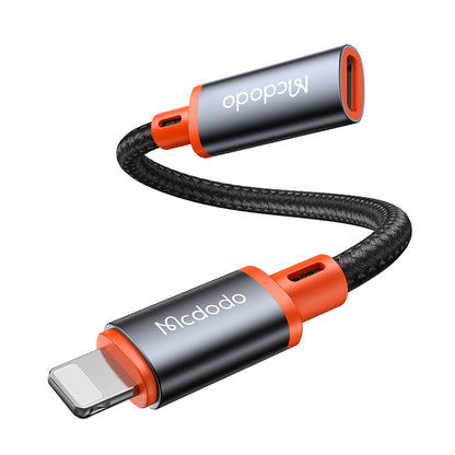 USB-C - Lightning McDodo CA-1440 -datan ja latauksen sovitin, Musta