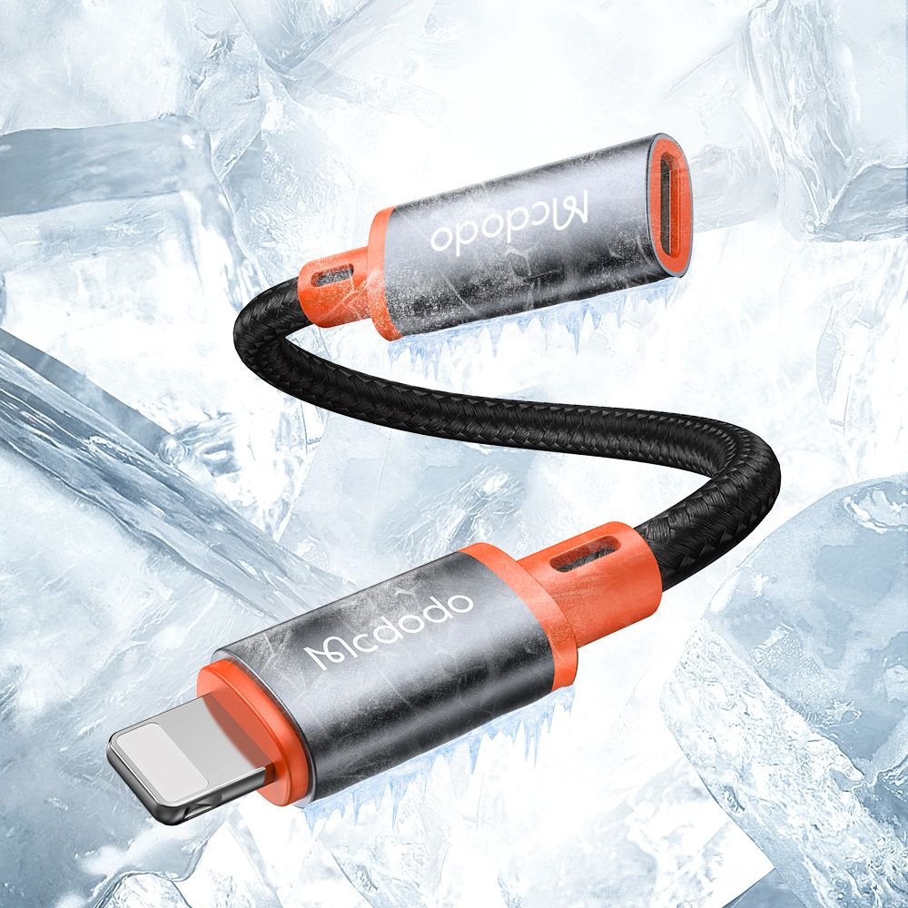 USB-C - Lightning McDodo CA-1440 -datan ja latauksen sovitin, Musta