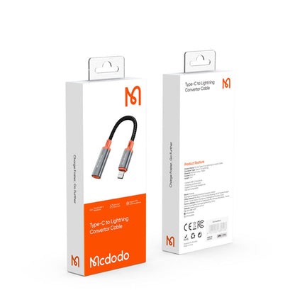 USB-C - Lightning McDodo CA-1440 -datan ja latauksen sovitin, Musta