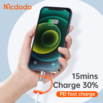 USB-C - Lightning McDodo OT-0510 -datan ja latauksen sovitin, Harmaa