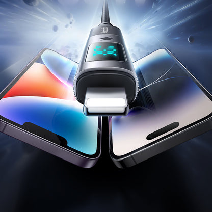 USB-C - Lightning McDodo OT-6100 Wales Display -datasiirtymis- ja latausadapteri, Musta