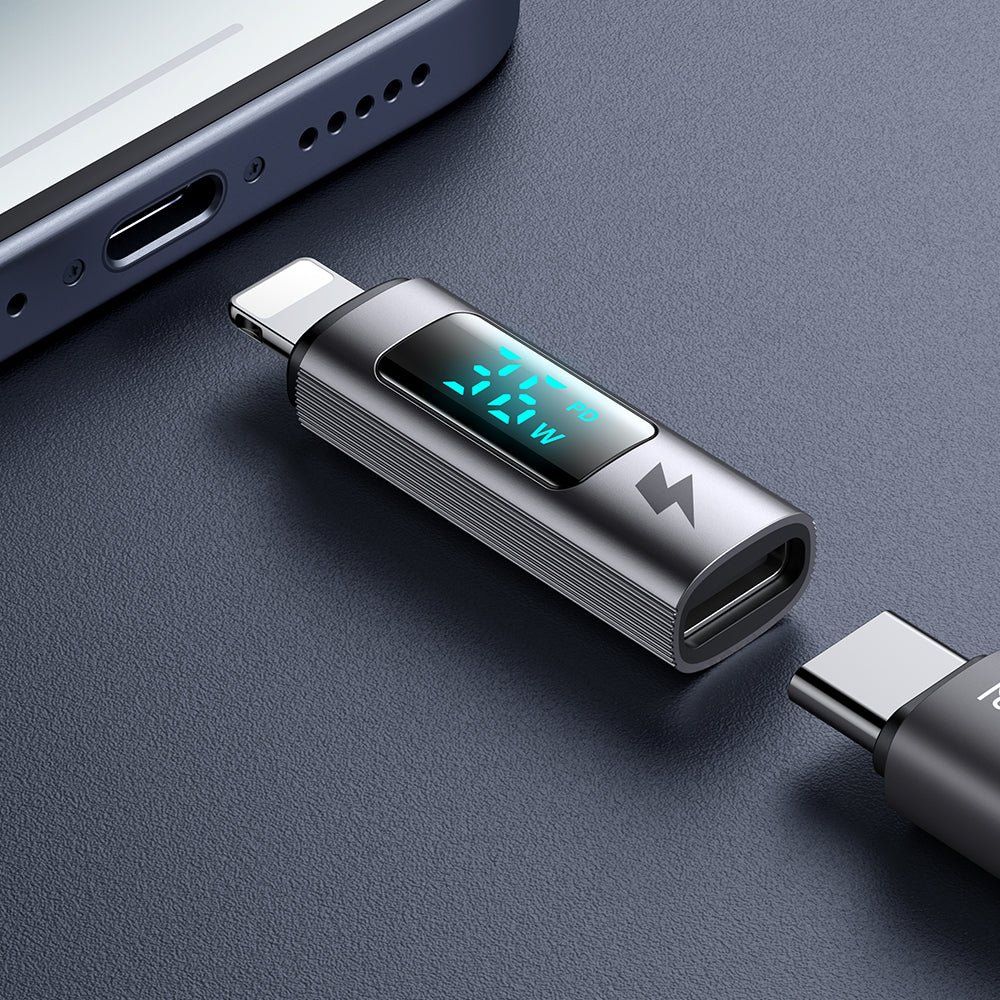 USB-C - Lightning McDodo OT-6100 Wales Display -datasiirtymis- ja latausadapteri, Musta