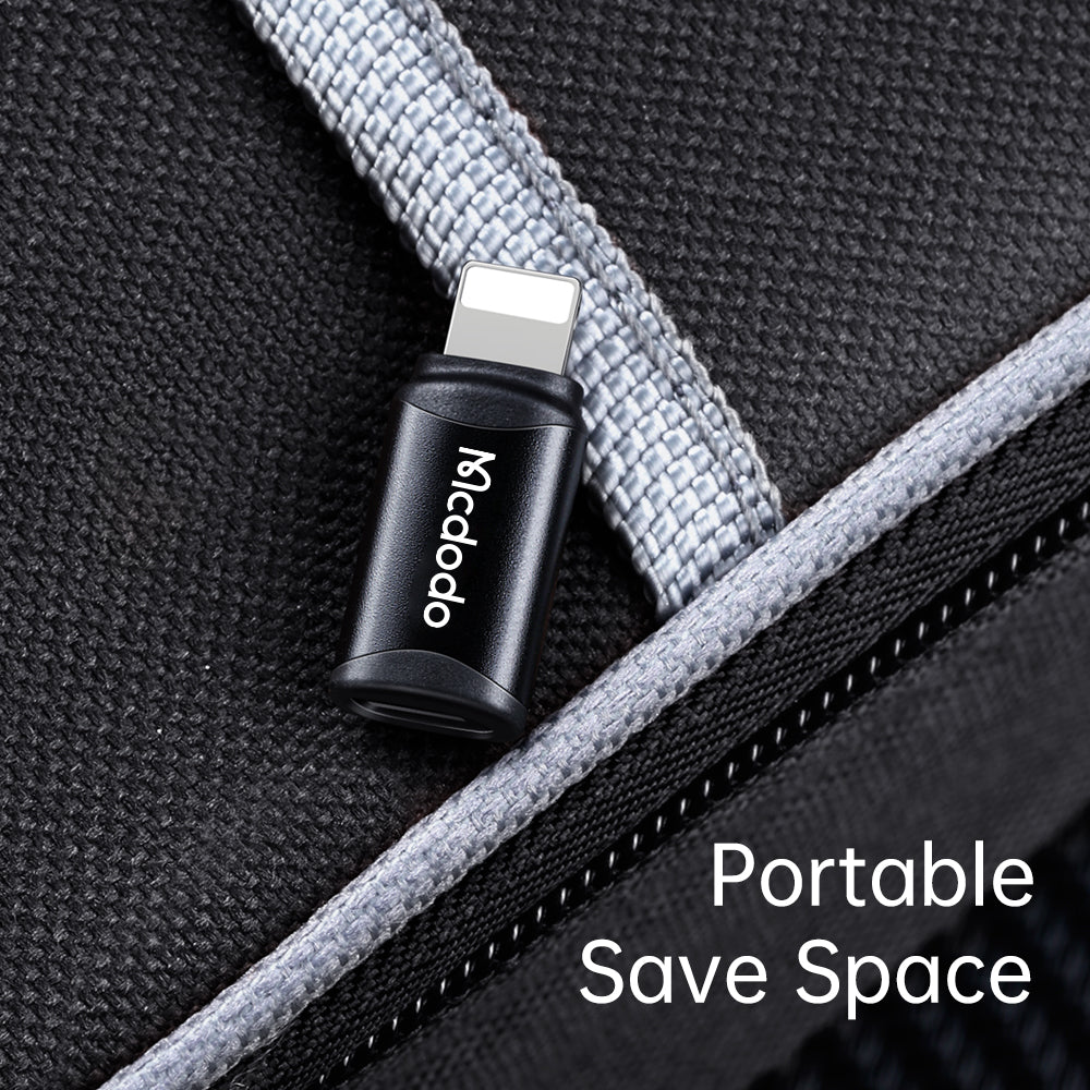 USB-C - Lightning McDodo OT-7680 -data- ja latausadapteri, Musta