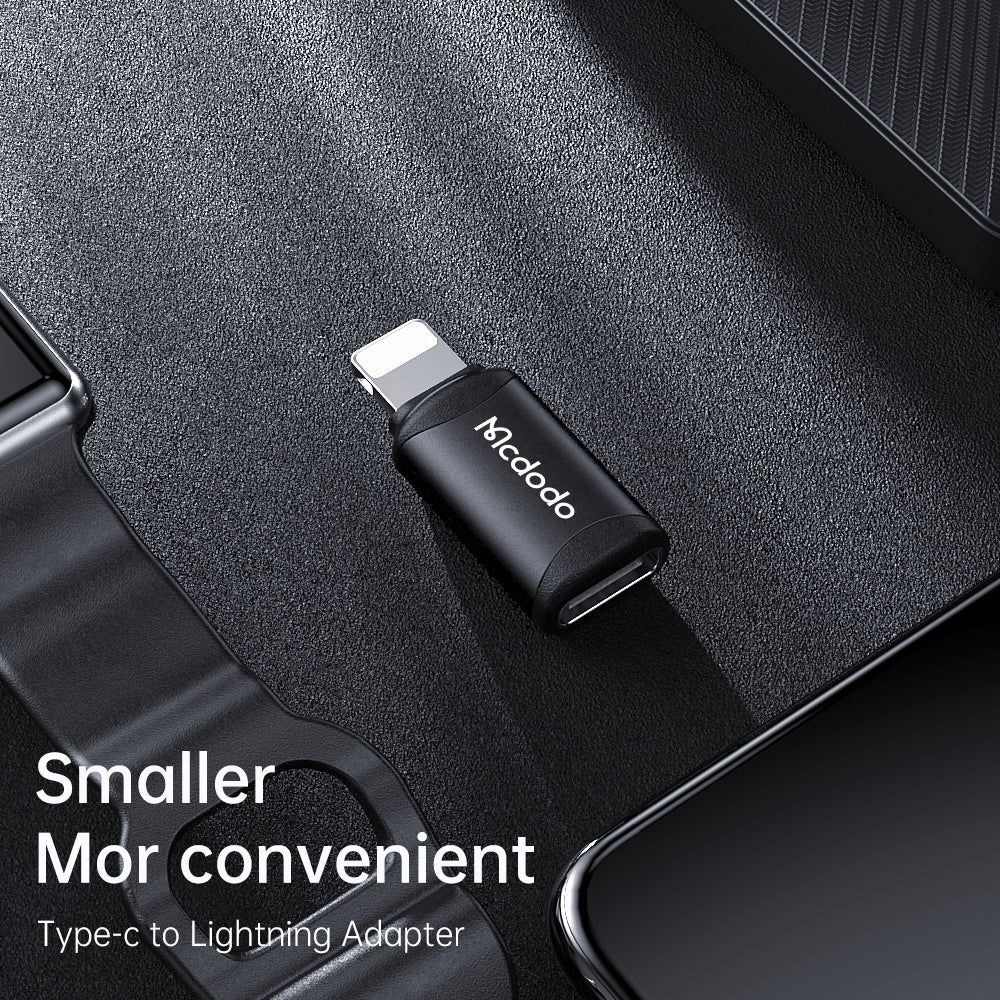 USB-C - Lightning McDodo OT-7680 -data- ja latausadapteri, Musta