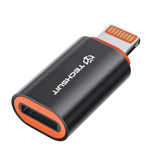 USB-C - Lightning Techsuit A3 HyperPort -tiedonsiirto- ja latausadapteri, Musta Oranssi