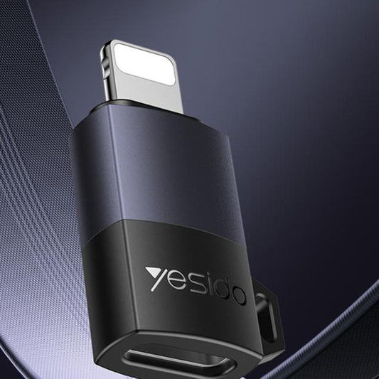 USB-C - Lightning Yesido GS27 -tiedonsiirto- ja latausadapteri, Harmaa