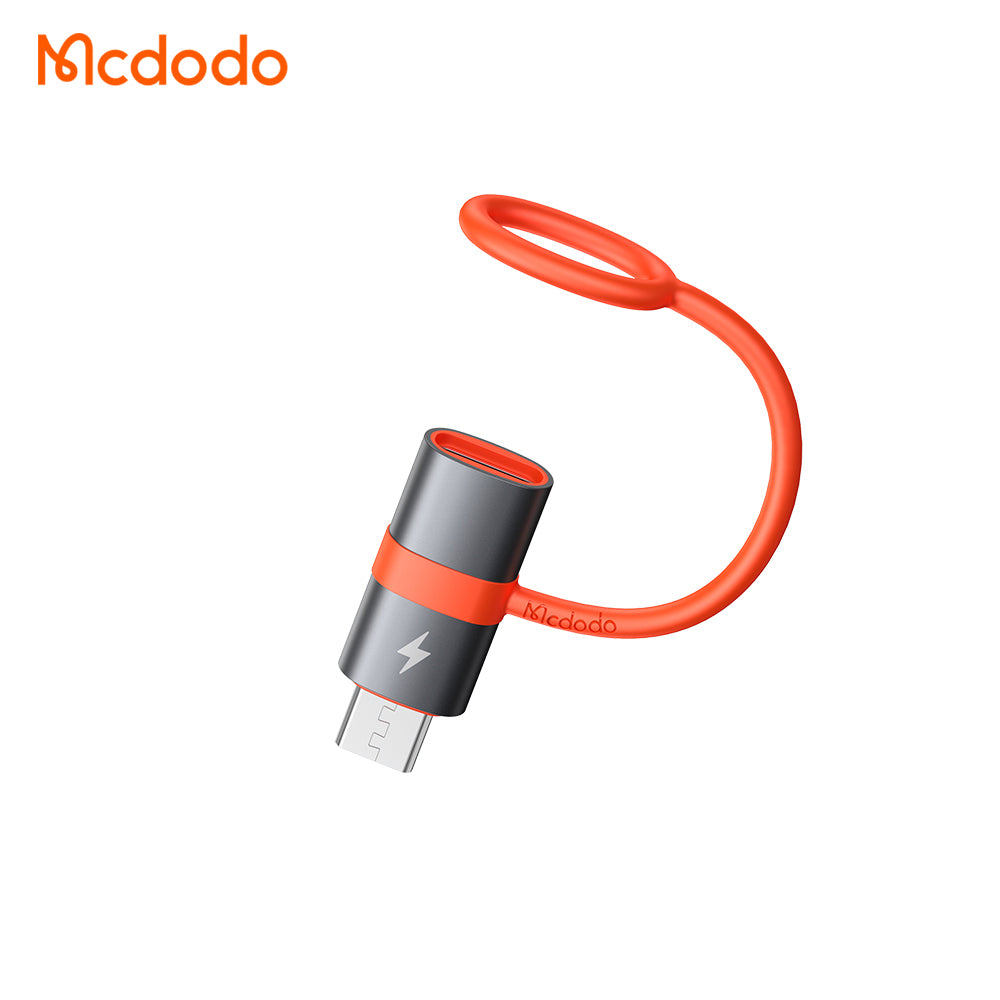 USB-C - microUSB McDodo OT-3820 -datan ja latauksen sovitin, Harmaa