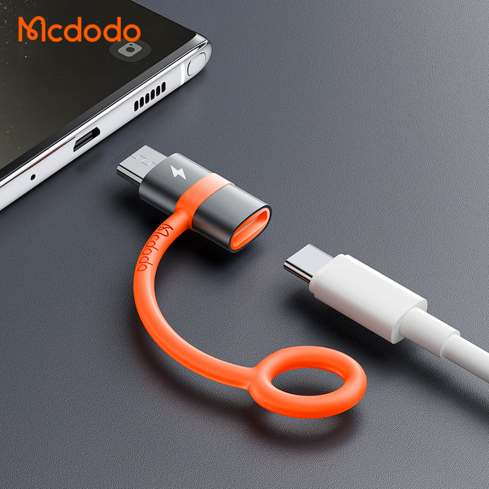 USB-C - microUSB McDodo OT-3820 -datan ja latauksen sovitin, Harmaa