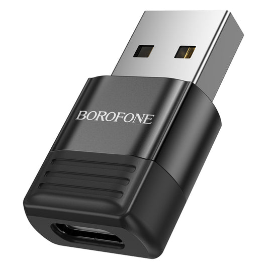 USB-C - USB-A -tiedonsiirto- ja latausadapteri Borofone BV18, Musta