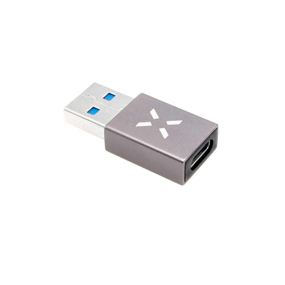 USB-C - USB-A Fixed, harmaa data- ja latausadapteri