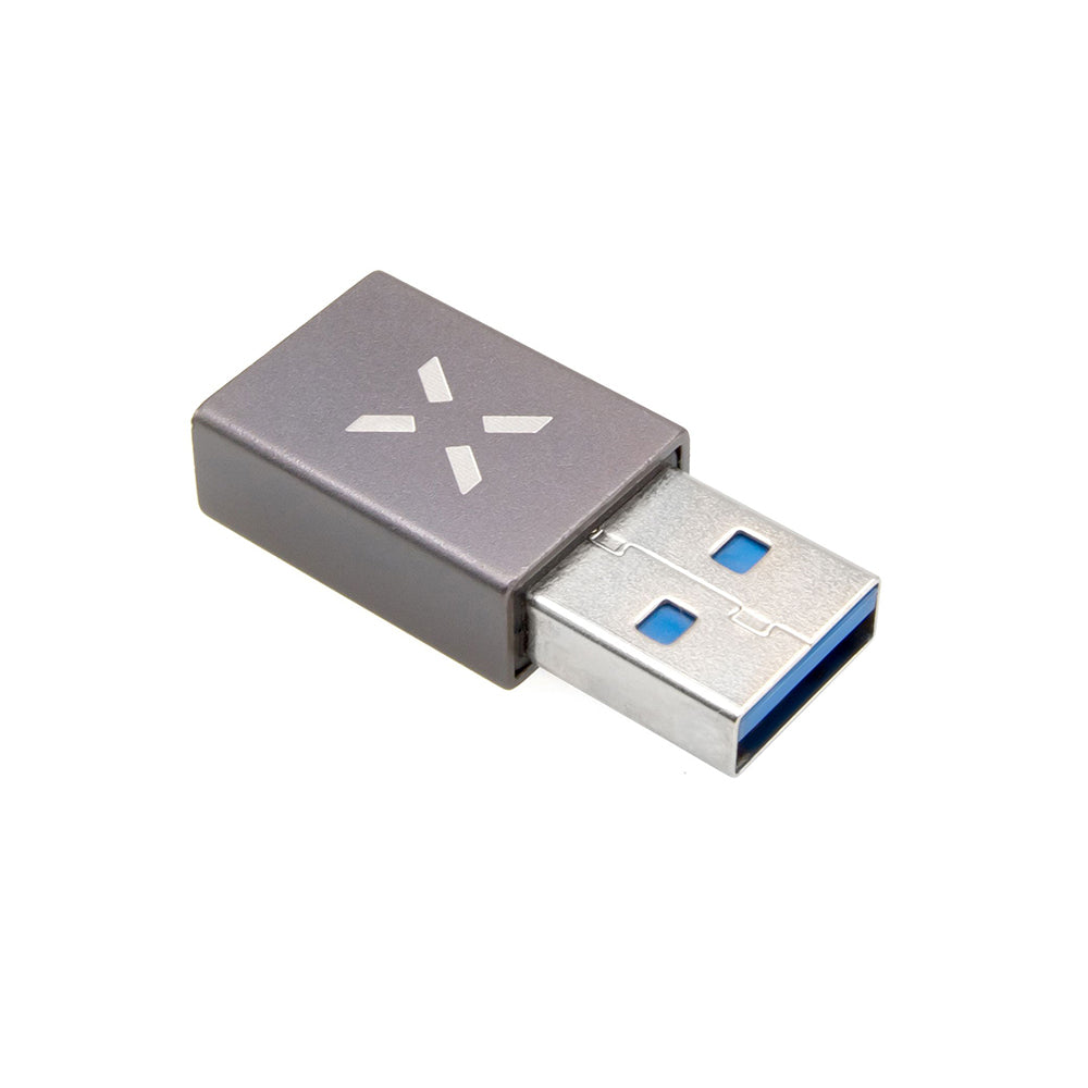 USB-C - USB-A Fixed, harmaa data- ja latausadapteri