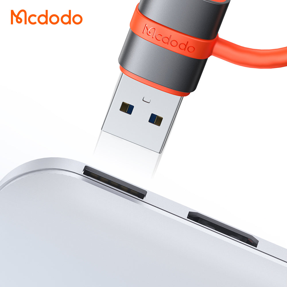 USB-C - USB-A -datan ja latauksen sovitin McDodo OT-3800, Harmaa