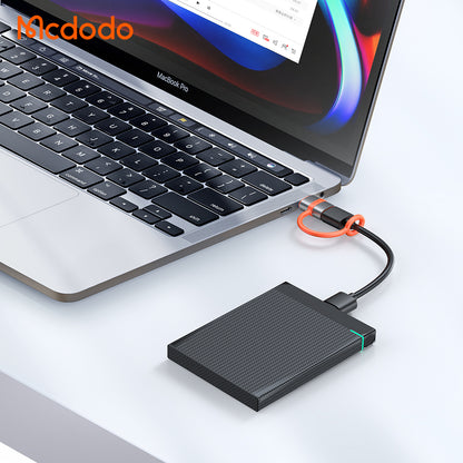 USB-C - USB-A -datan ja latauksen sovitin McDodo OT-3800, Harmaa