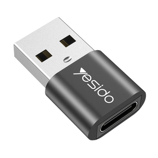 USB-C - USB-A Yesido GS09 -datan ja latauksen sovitin, Musta