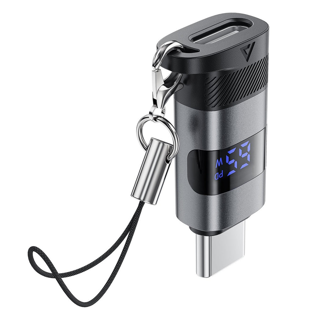 USB-C - USB-C Acefast J9 Display -tiedonsiirto- ja latausadapteri, Harmaa