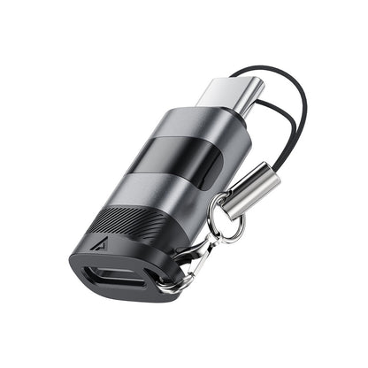 USB-C - USB-C Acefast J9 Display -tiedonsiirto- ja latausadapteri, Harmaa