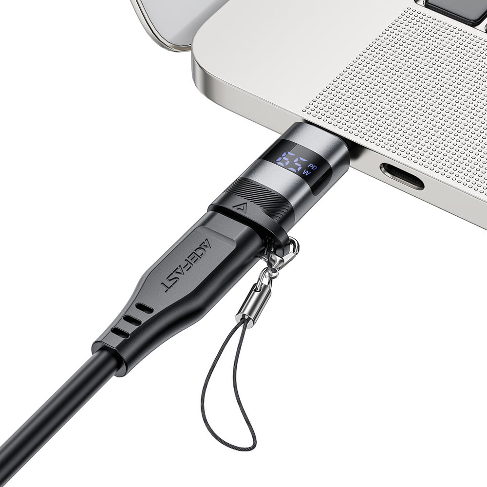 USB-C - USB-C Acefast J9 Display -tiedonsiirto- ja latausadapteri, Harmaa