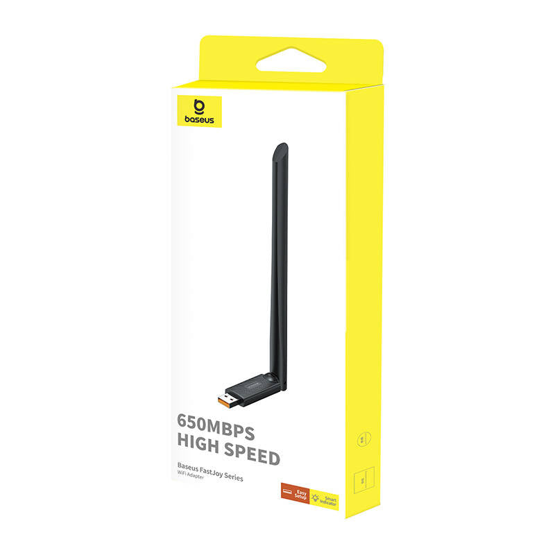 Baseus FastJoy Wireless Adapter, Dual Band, 650Mbps, Black B01317600111-02 