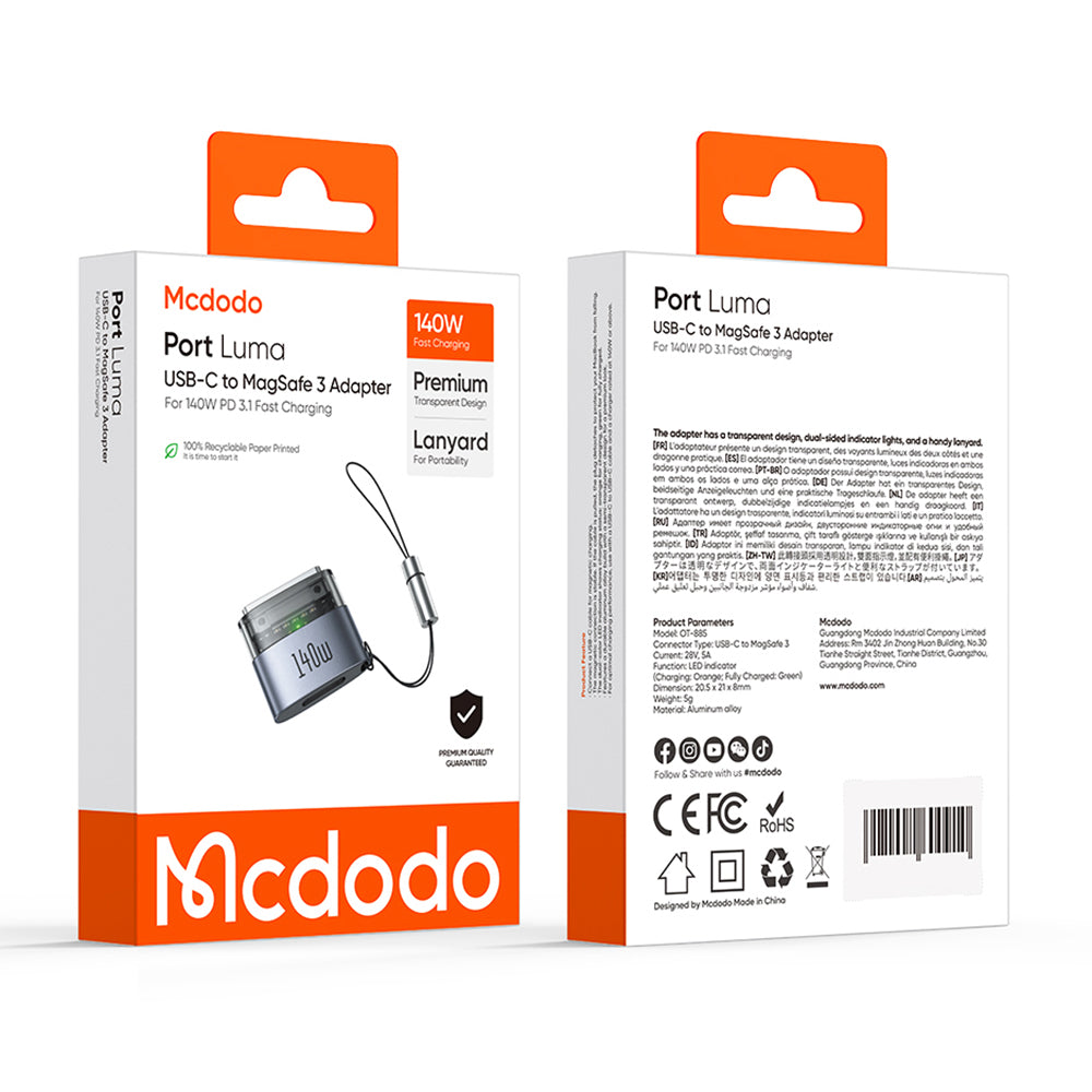 USB-C-latausadapteri - MagSafe 3 McDodo OT-8850, Musta