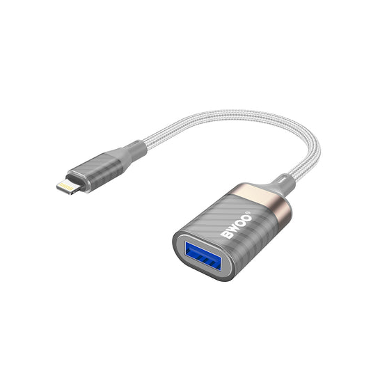 OTG Lightning - USB-A BWOO BZ70 -sovitin, Harmaa