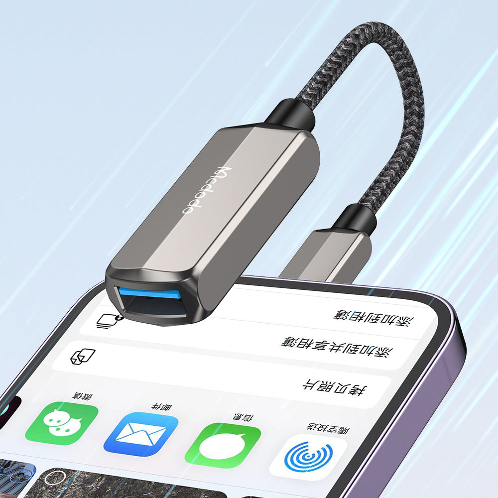 OTG-sovitin Lightning - USB-A McDodo CA-2690, Harmaa