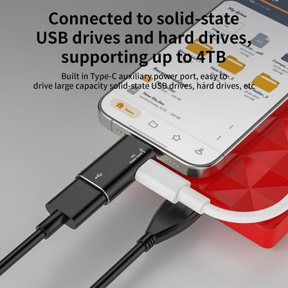OTG Lightning - USB-A Techsuit A18 AluVoltX -sovitin, Musta