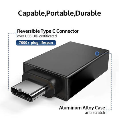 OTG-sovitin microUSB / USB-C - USB-A Techsuit A13 DuoVoltX, Harmaa, 2 kappaleen setti