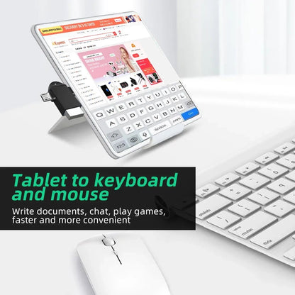 OTG-sovitin microUSB / USB-C - USB-A Techsuit A16 TwoVoltX, Musta