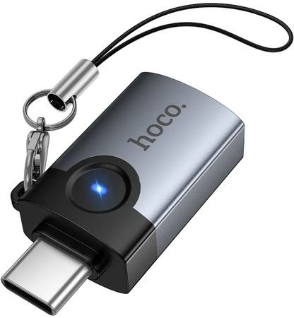 OTG-sovitin USB-C - USB-A HOCO UA46C, Harmaa