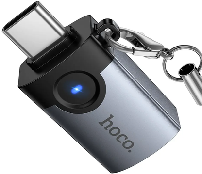 OTG-sovitin USB-C - USB-A HOCO UA46C, Harmaa