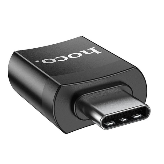 HOCO UA17 USB-C USB-A OTG-sovitin USB-C, musta