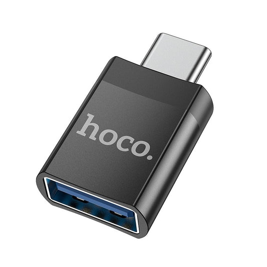 HOCO UA17 USB-C USB-A OTG-sovitin USB-C, musta