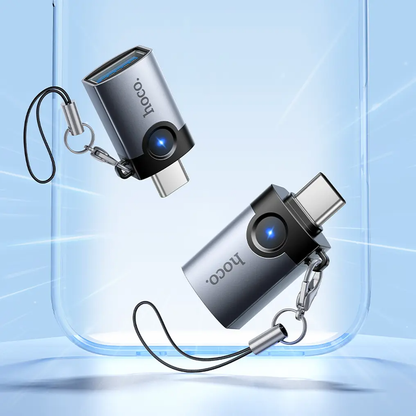 OTG-sovitin USB-C - USB-A HOCO UA46C, Harmaa