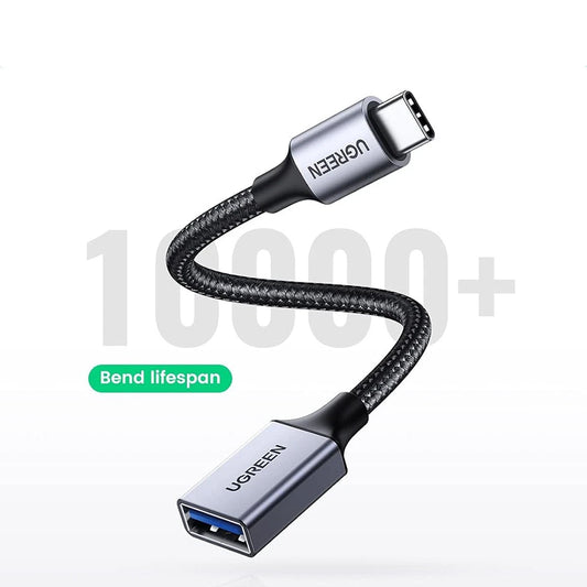 OTG USB-C - USB-A -sovitin UGREEN US378 (70889), Harmaa