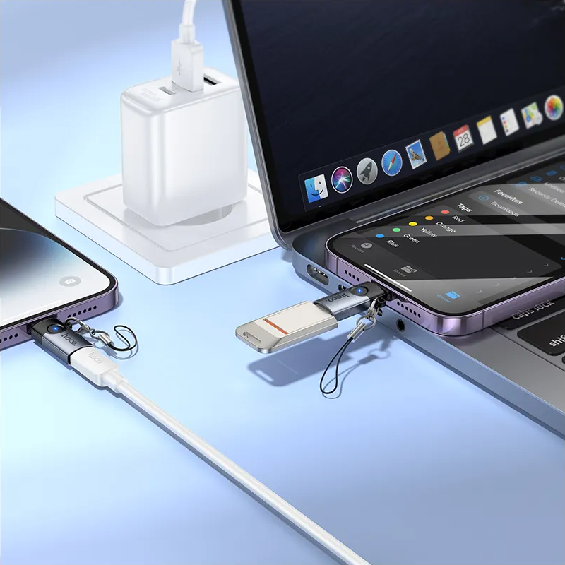 USB-C - Lightning -tietojen ja latauksen sovitin HOCO UA46A, harmaa