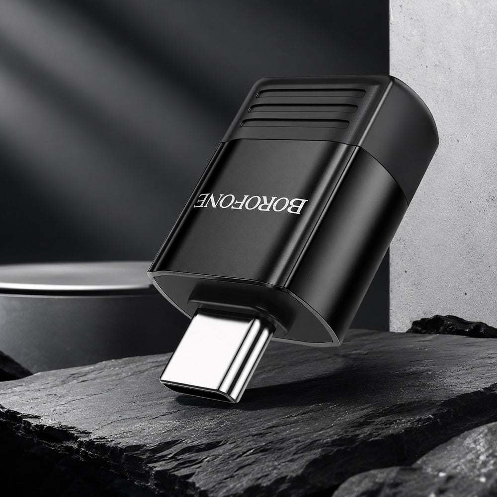 OTG USB-C - USB-A -adapteri Borofone BV18, Musta