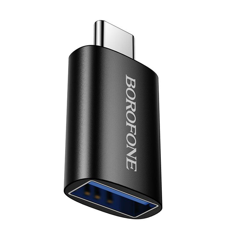OTG USB-C - USB-A -sovitin Borofone BV26C, Musta
