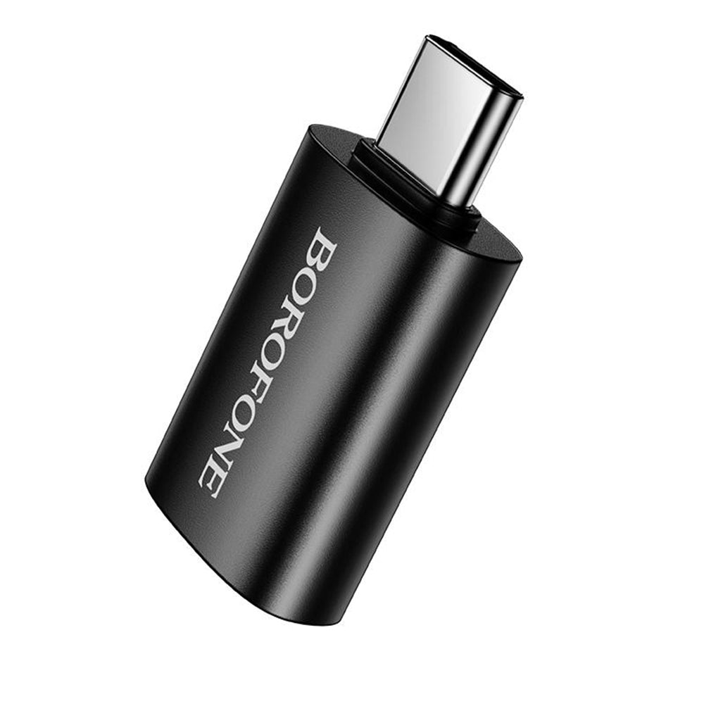 OTG USB-C - USB-A -sovitin Borofone BV26C, Musta
