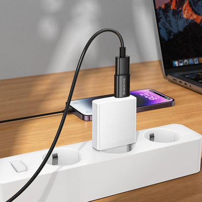 OTG USB-C - USB-A -sovitin Borofone BV26C, Musta