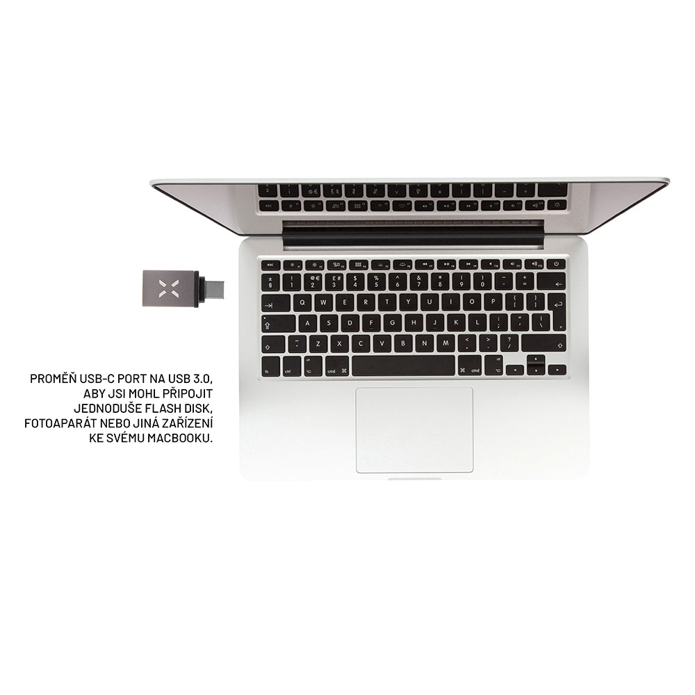 OTG-sovitin USB-C - USB-A Fixed, Harmaa