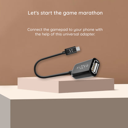 OTG-sovitin USB-C - USB-A Fixed, Musta