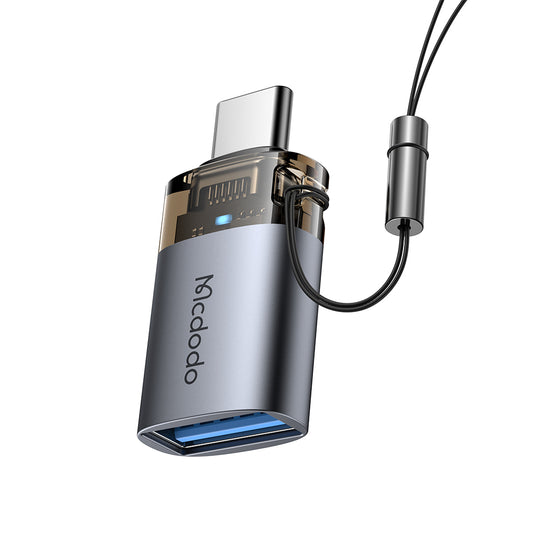 OTG-sovitin USB-C - USB-A McDodo OT-7400, Musta