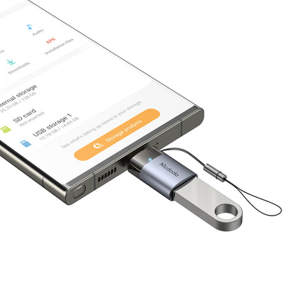 OTG-sovitin USB-C - USB-A McDodo OT-7400, Musta