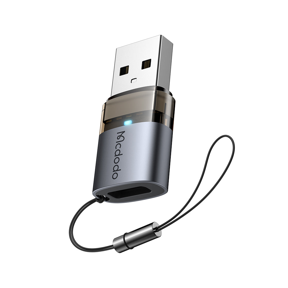 USB-C - USB-A McDodo OT-7580 -datan ja latauksen sovitin, Musta