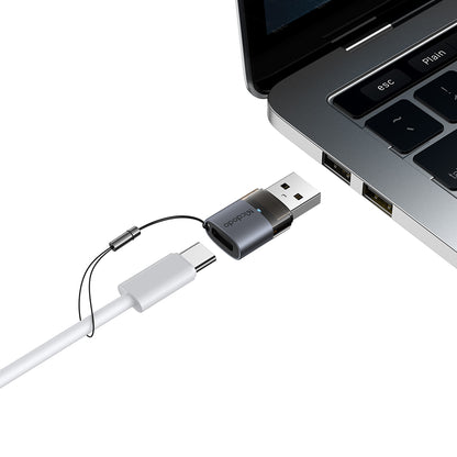 USB-C - USB-A McDodo OT-7580 -datan ja latauksen sovitin, Musta