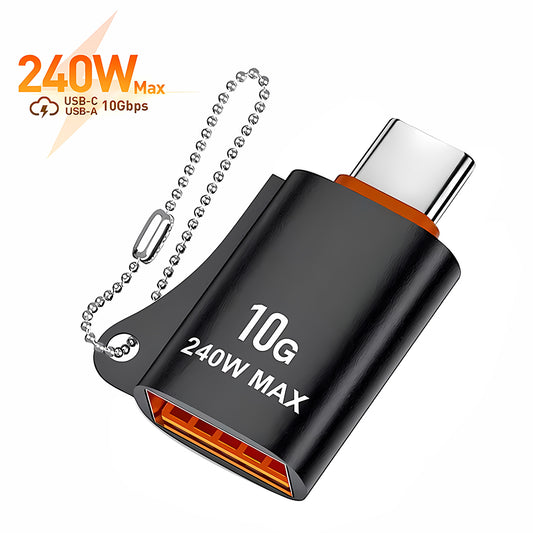 OTG-sovitin USB-C - USB-A Techsuit A1 HyperPort, Musta Oranssi