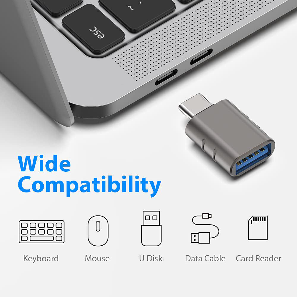OTG-sovitin USB-C - USB-A Techsuit A10 SlateVolt, Harmaa