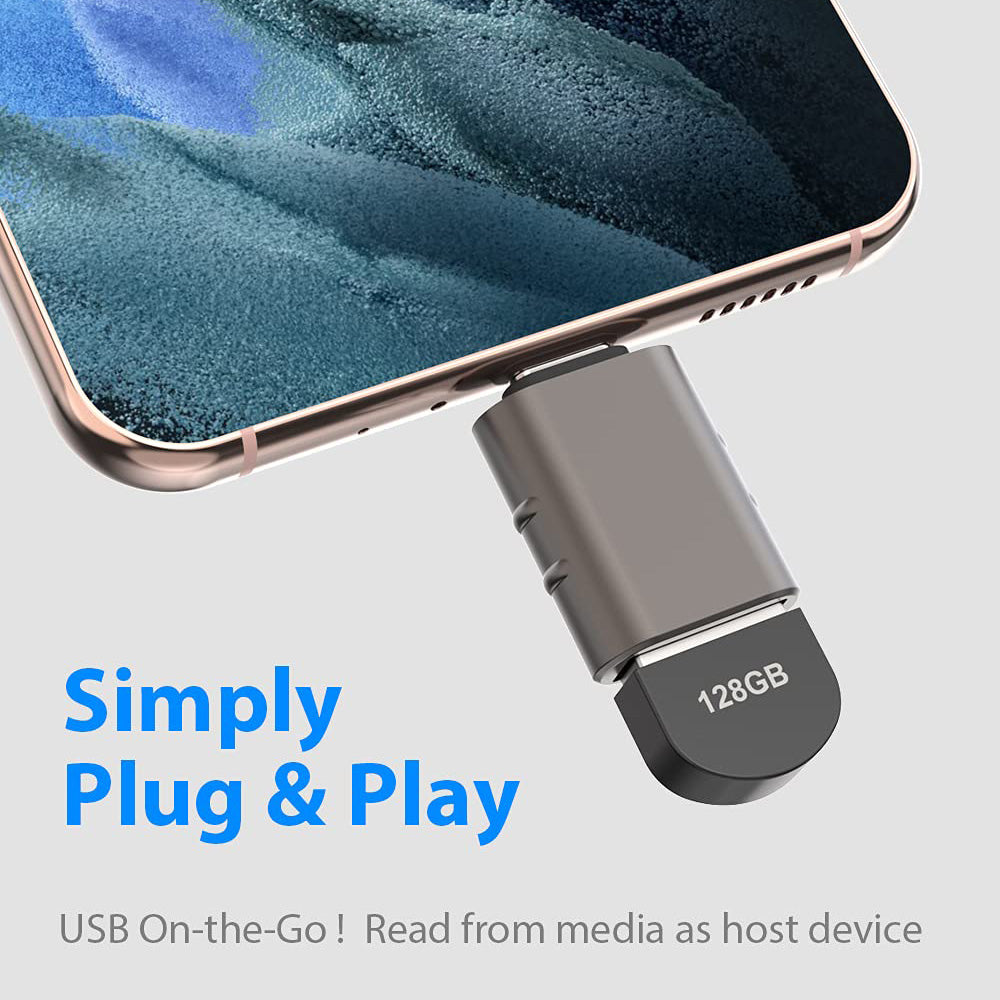 OTG-sovitin USB-C - USB-A Techsuit A10 SlateVolt, Harmaa