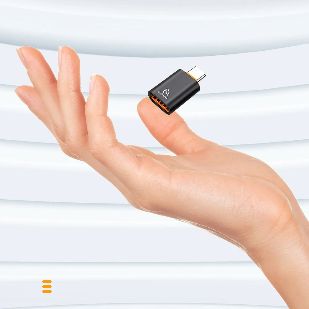 OTG USB-C to USB-A Techsuit A2 HyperPort Adapter, Black Orange