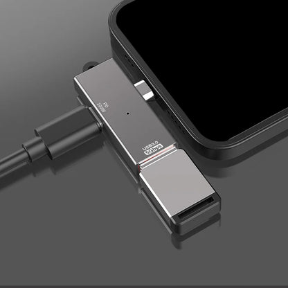 OTG-sovitin USB-C - USB-A Techsuit A21, Harmaa